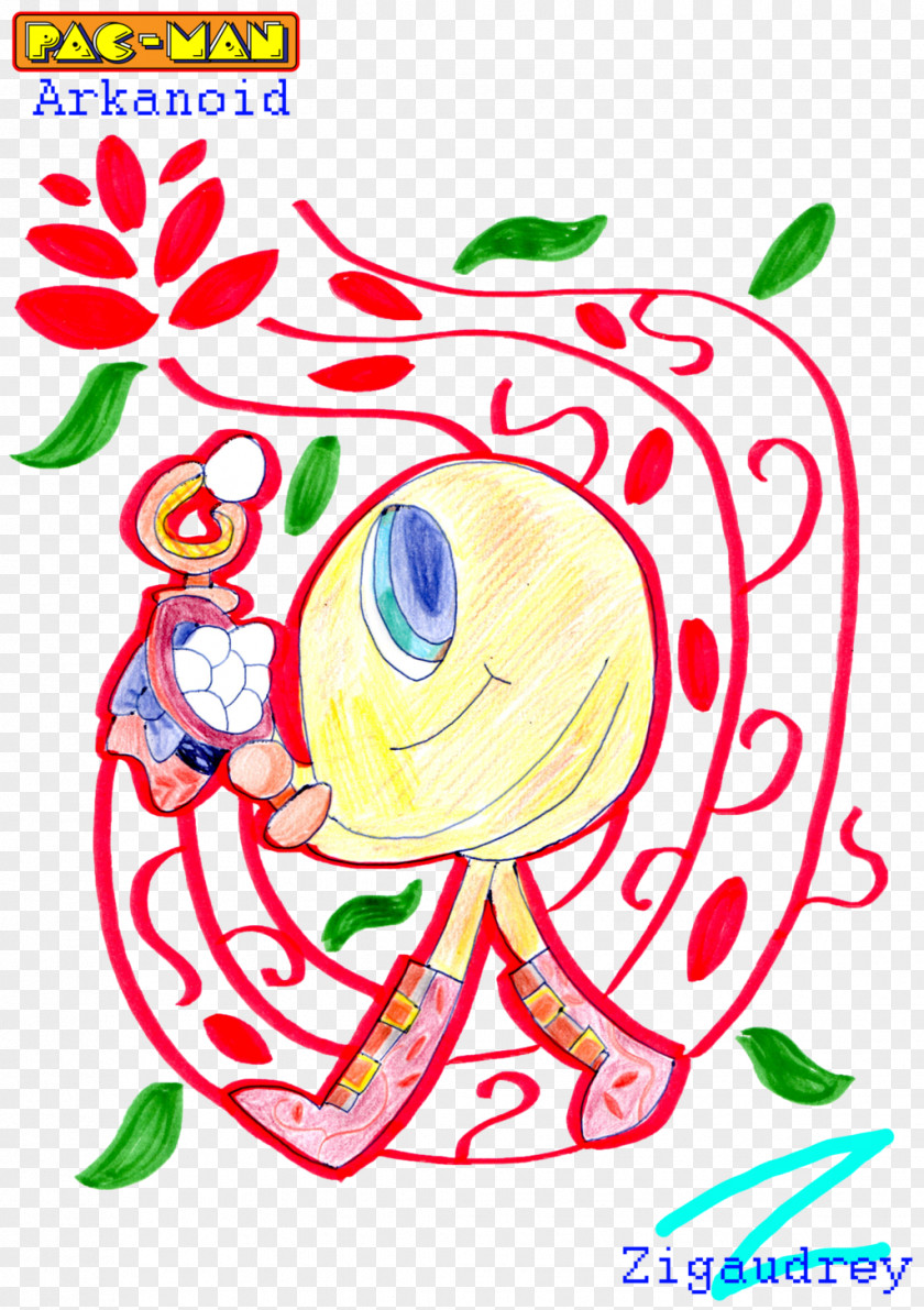 Typical French Man Cartoon Pac-Man Floral Design Ghosts Graphic Namco PNG