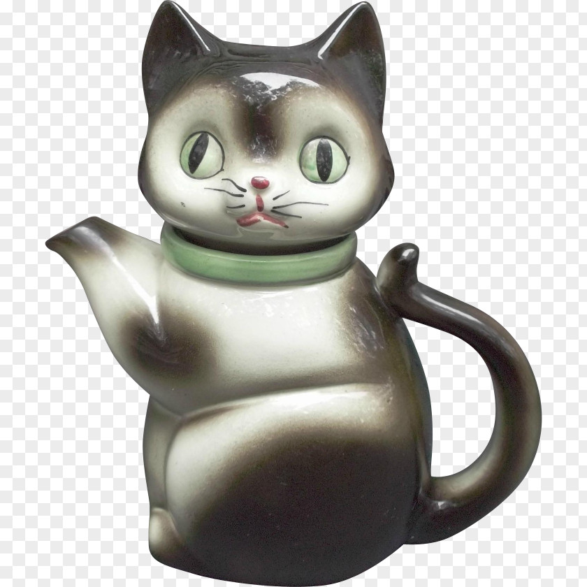 Tea Teapot Whiskers Ceramic Cat PNG