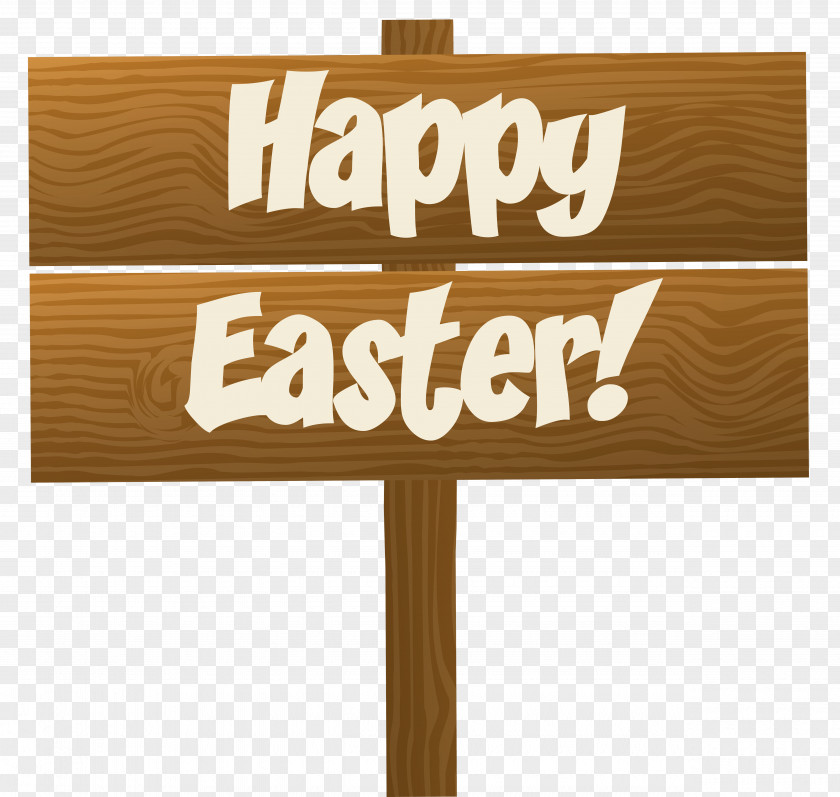 Happy Easter Wooden Sign Transparent Clip Art Image PNG