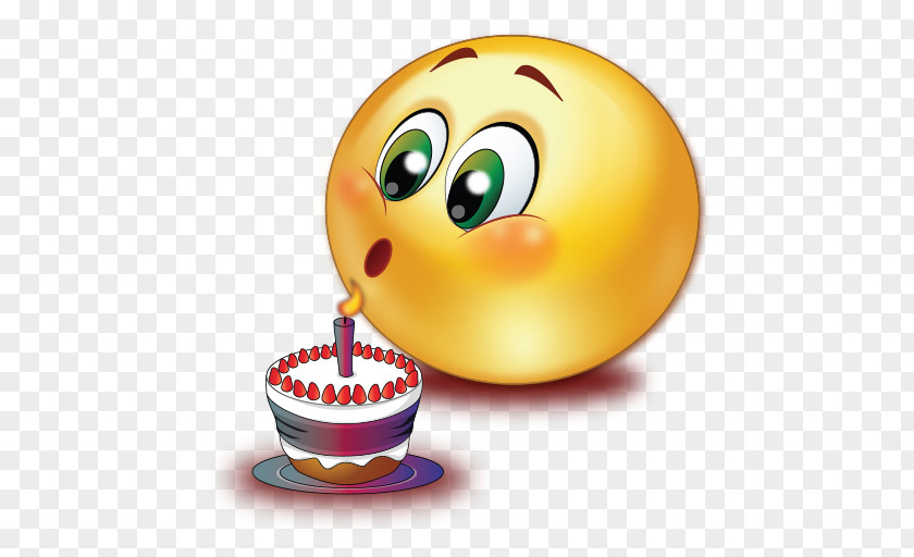 Blowing Candles Smiley Birthday Cake Emoticon PNG