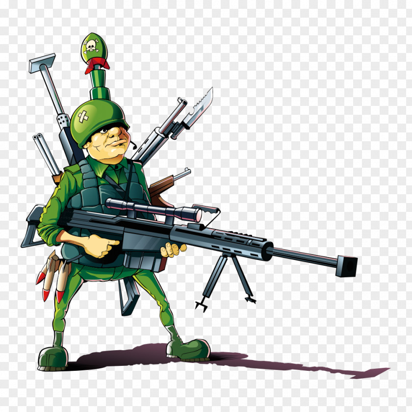 Duan Zhaoqiang Cartoon Soldier Illustration PNG