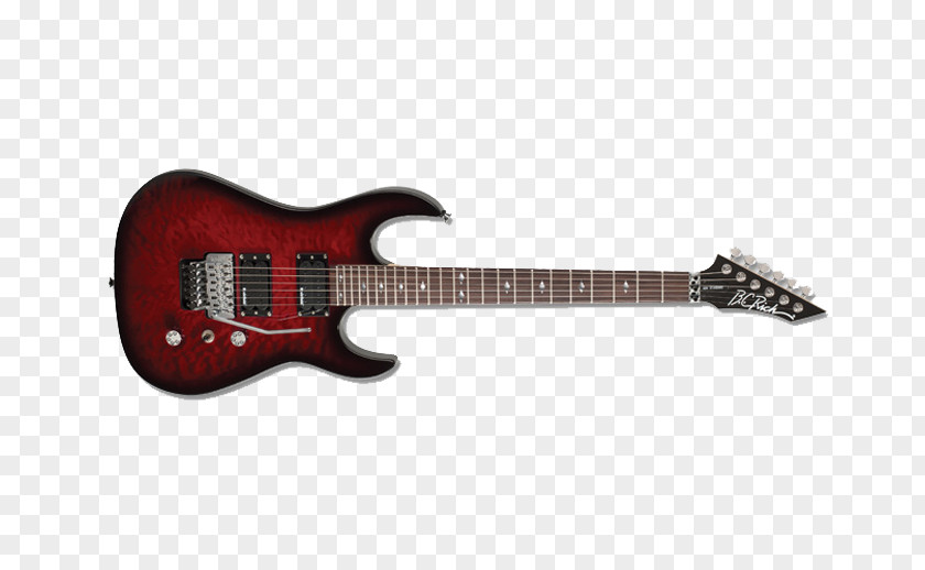 Electric Guitar B.C. Rich Sunburst Fender Stratocaster Floyd Rose PNG