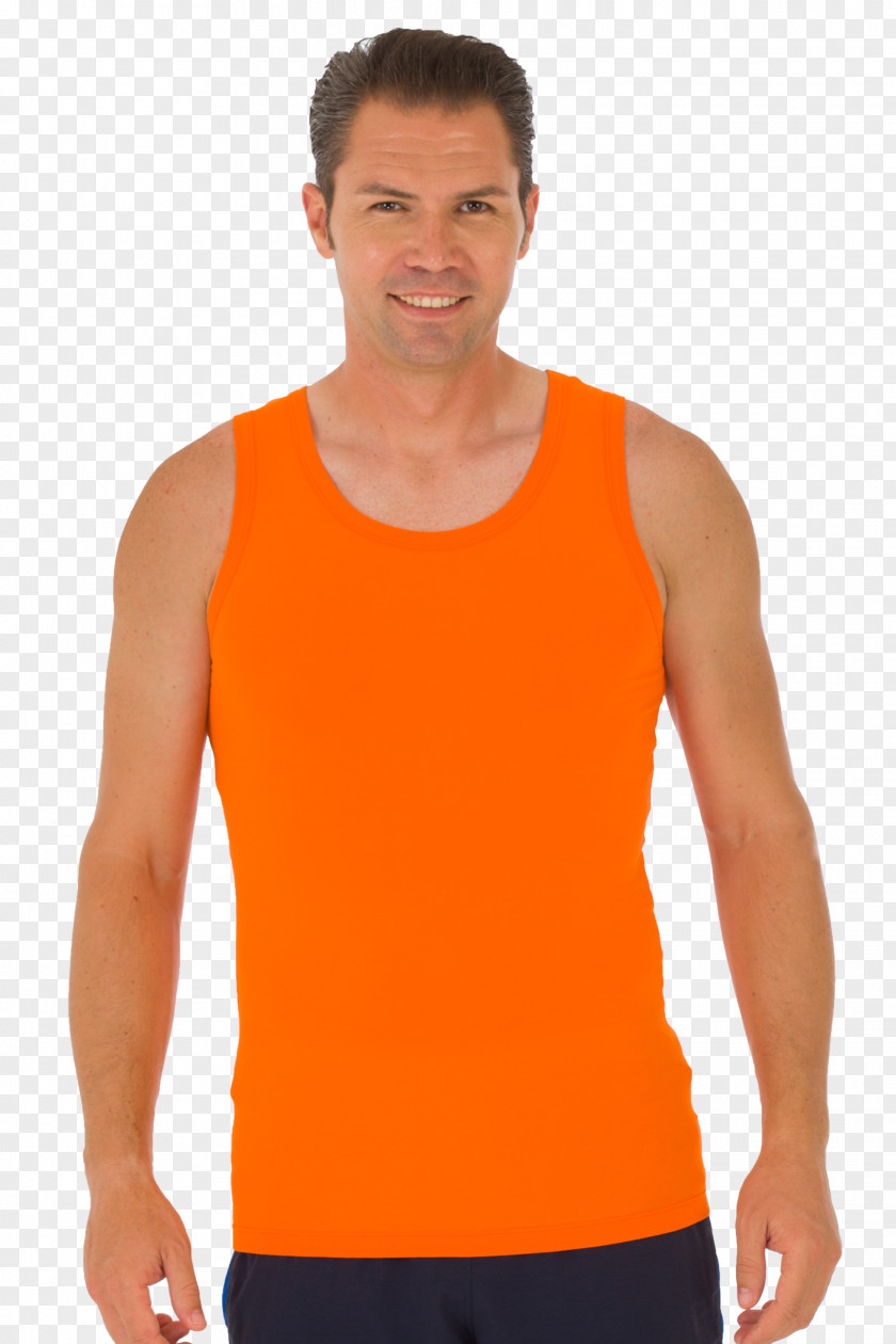 T-shirt Orange Sleeveless Shirt Polo PNG