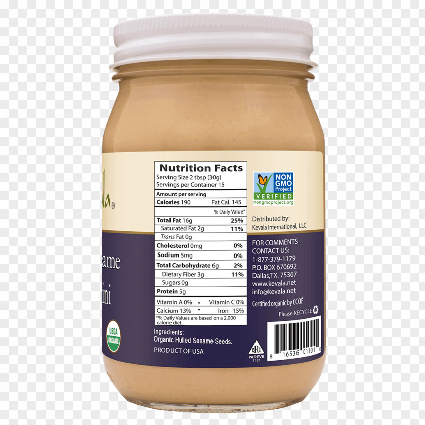 Tahini Organic Food Hummus Sesame Oil PNG