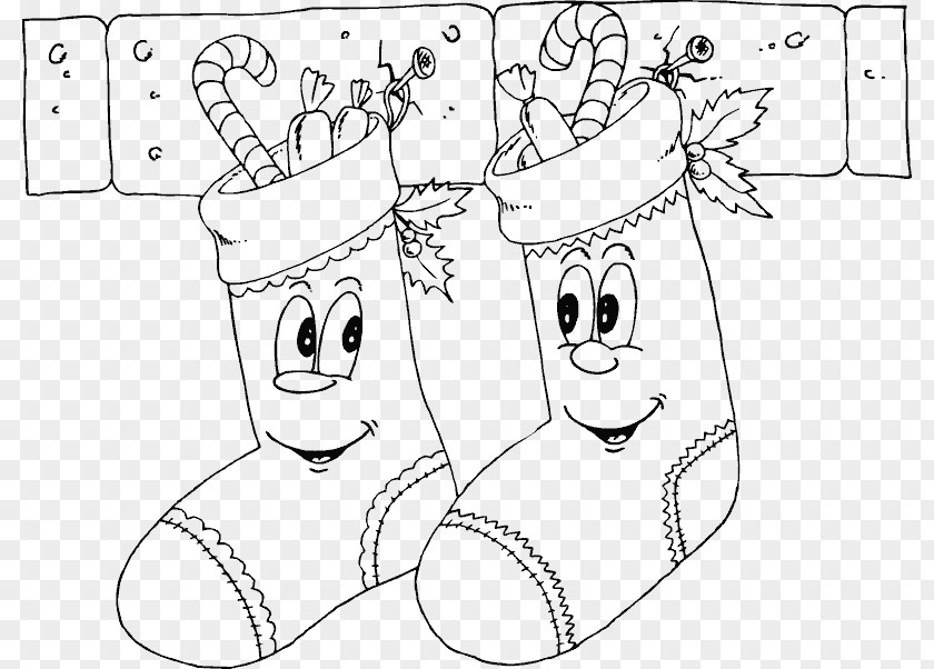 Tirumala Santa Claus Christmas Stockings Coloring Book PNG