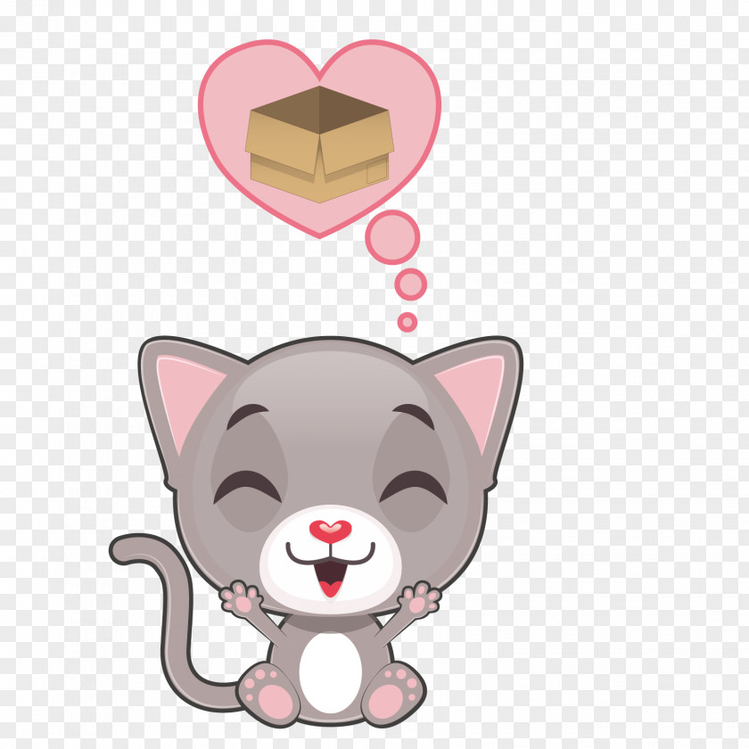 Vector Happy Cat Kitten Whiskers Clip Art PNG