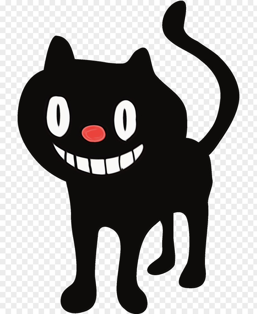 Whiskers Tail Cat Black Cartoon Small To Medium-sized Cats Snout PNG