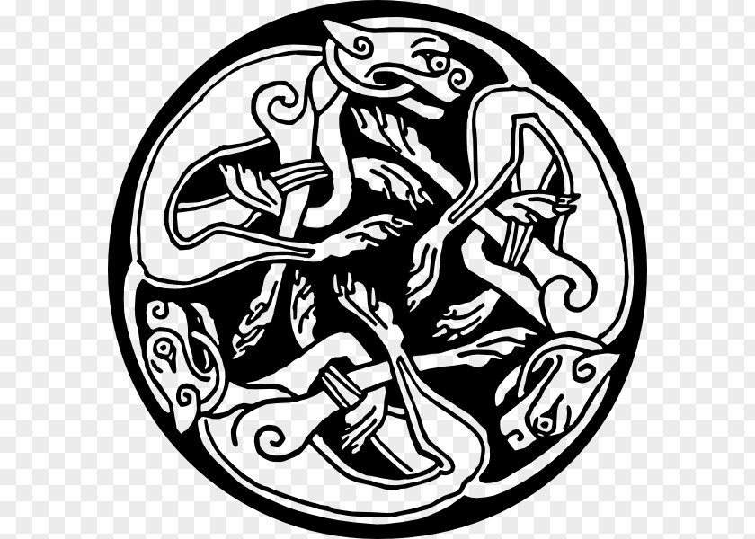 Rooster Decorative Pattern Celtic Hounds Irish Setter Book Of Kells Celts Clip Art PNG