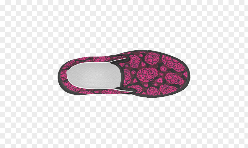 Skull Pattern Flip-flops Shoe Pink M Walking PNG