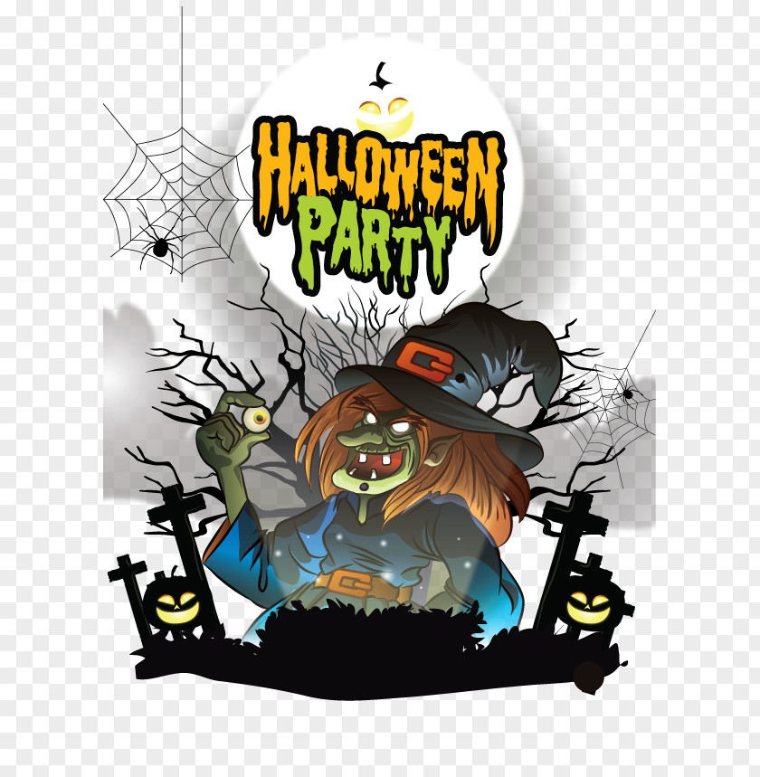 Vector Halloween Witch Euclidean PNG