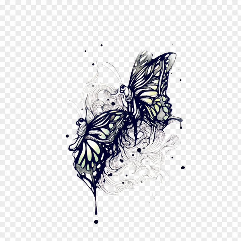 Butterfly Abziehtattoo Sleeve Tattoo Flash Body Art PNG