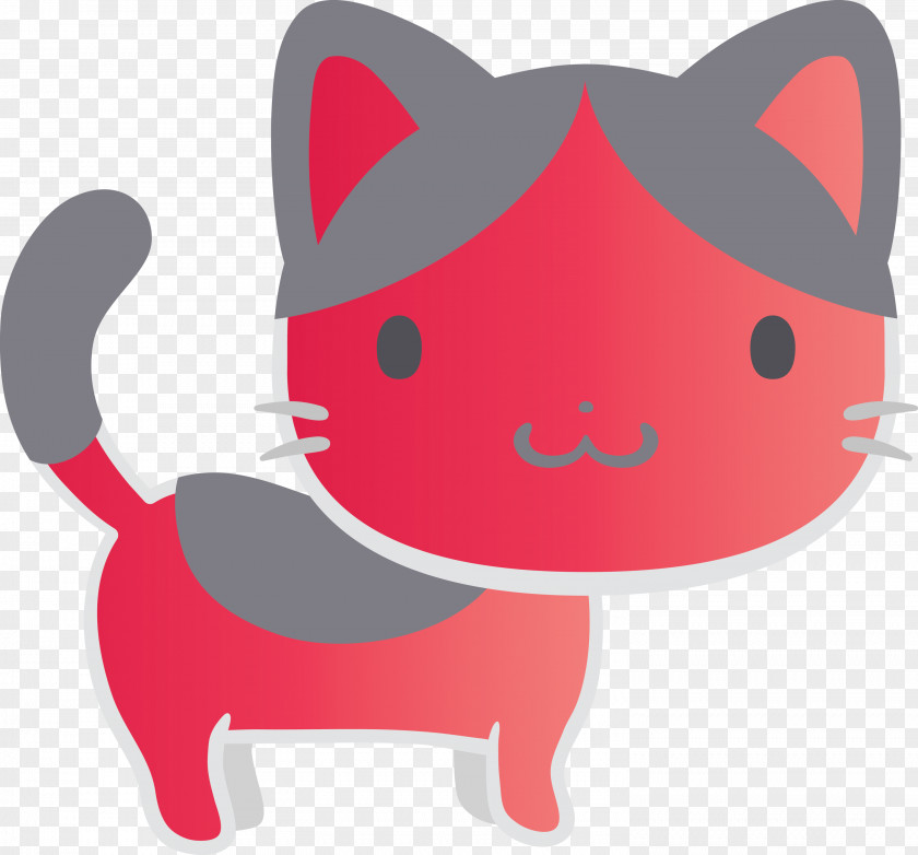 Cartoon Snout Cat Whiskers Tail PNG