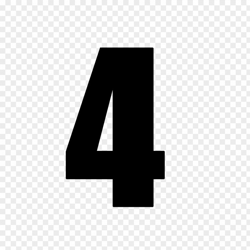 Number 4 Logo Black And White Brand PNG