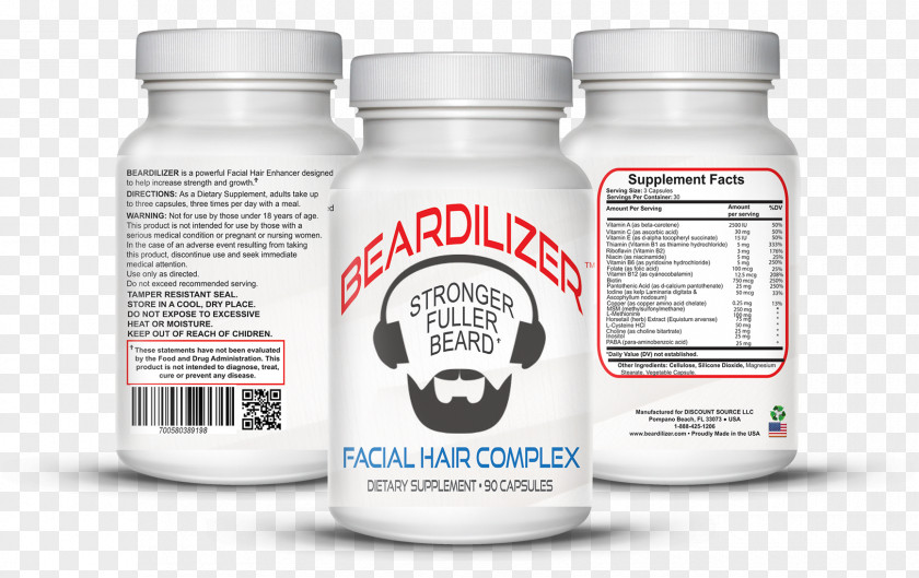 Supplement Dietary Beard Facial Hair Capsule PNG