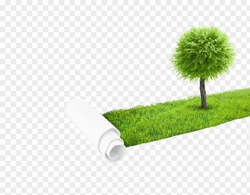 Creative Green Trees And Grass Poster Material Battery Charger Light Solar Panel Energy Cell PNG