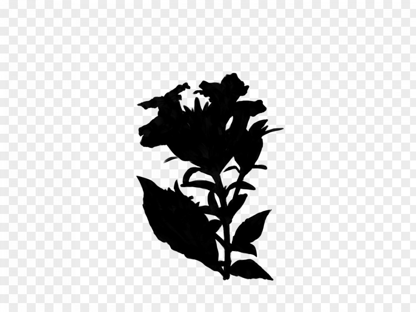 M Font Silhouette Flower Leaf Black & White PNG