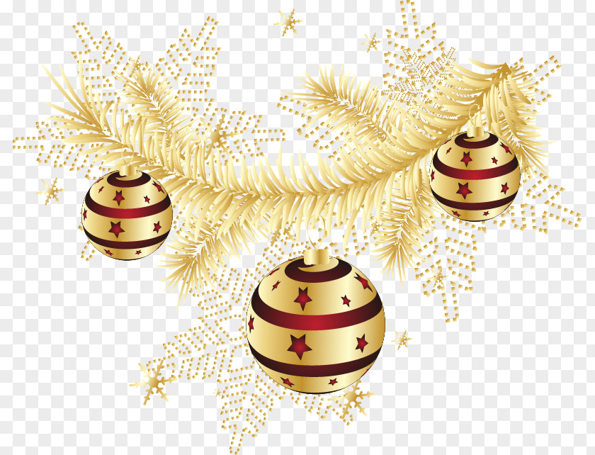 Golden Christmas Decoration Ornament Ball PNG