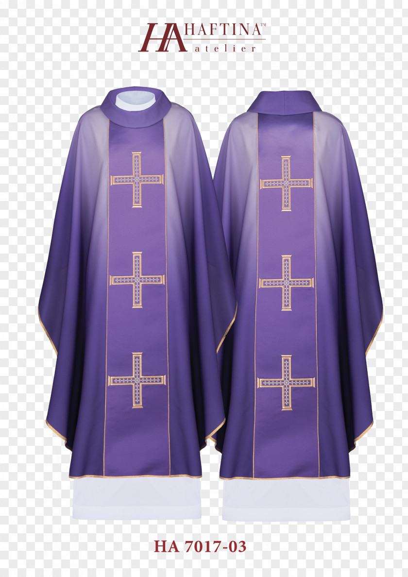 Violet Robe Chasuble Cross Vestment Chrystogram PNG