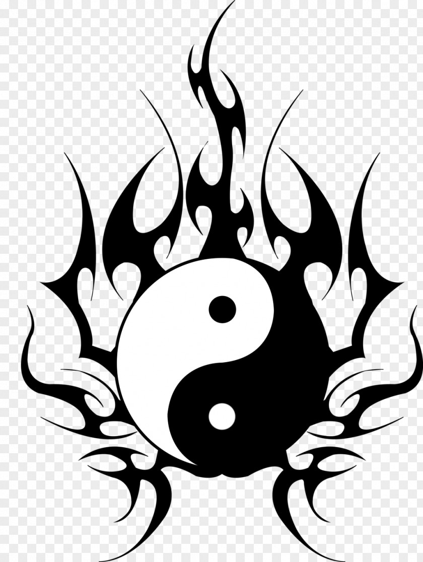 Ying Yang Tattoo Flames PNG Flames, logo clipart PNG