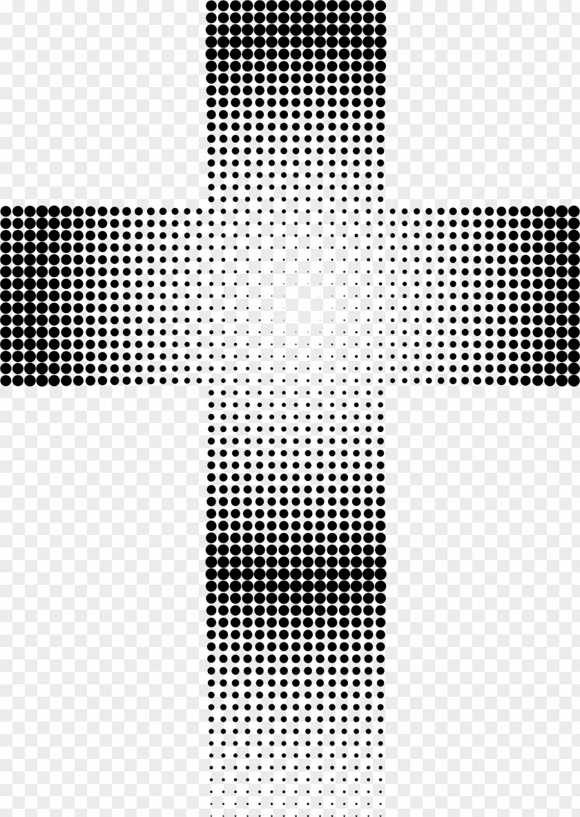 Christian Cross Halftone Clip Art PNG