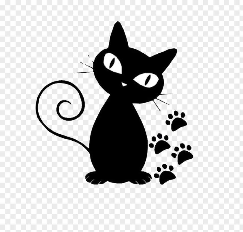 Cute Tail Rolls, Black Cats And Footprints Persian Cat Norwegian Forest Kitten Cartoon PNG
