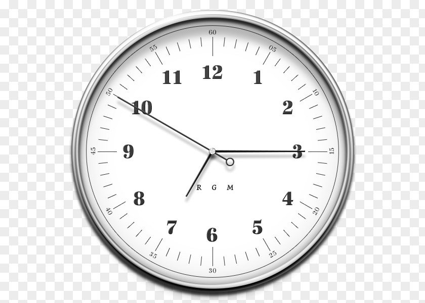 Realistic Silver Clock Alarm Face PNG