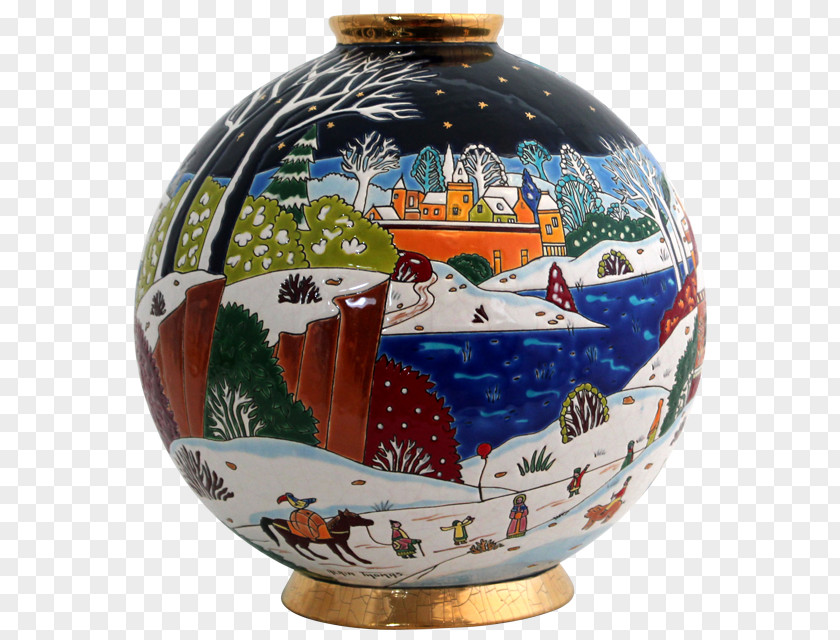 Vase Manufacture Of Longwy Enamels 1798 Ceramic Faience Glass PNG