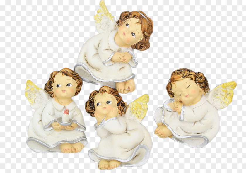 Angel White Polyresin Blue Color PNG