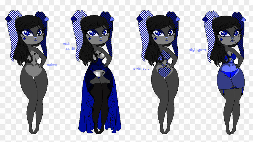 Bloody Rose Cobalt Blue Black Hair Homo Sapiens Character PNG