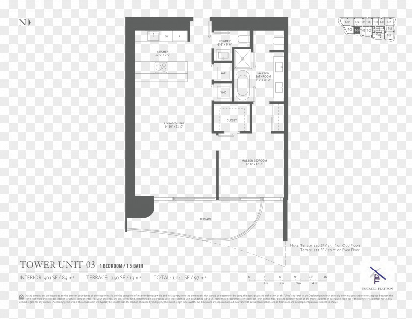 Building Brickell Flatiron Floor Plan PNG