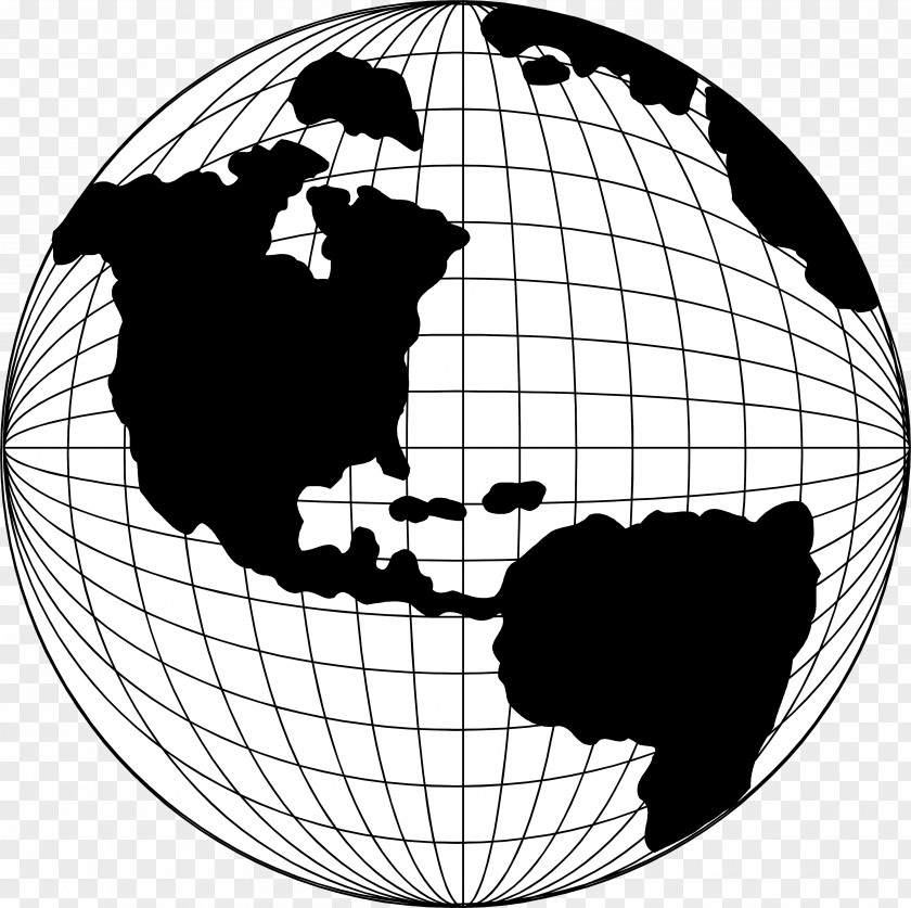 Globe Clip Art Line Drawing Openclipart PNG