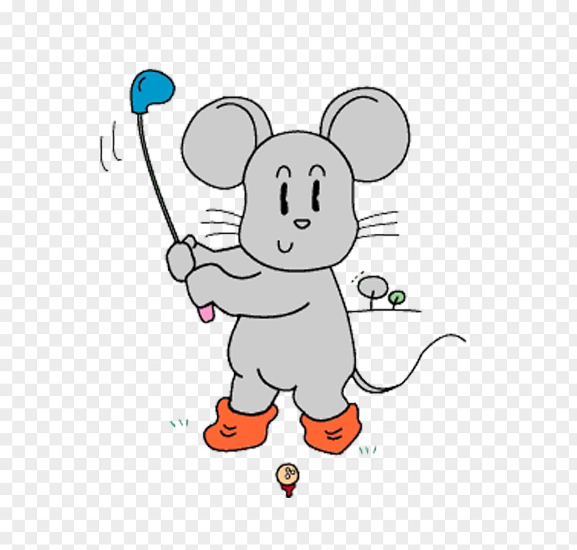 Mouse Playing Golf Computer Ball Club PNG