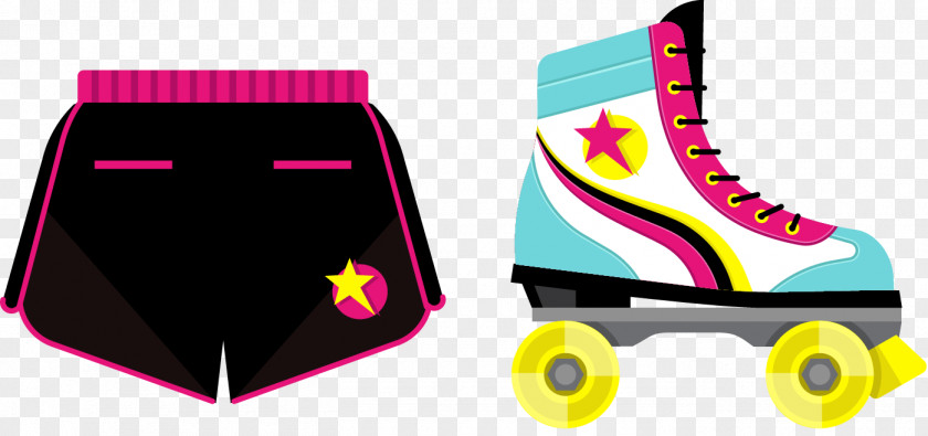 Vector Painted Pants And Roller Skates Ice Skate Skating PNG