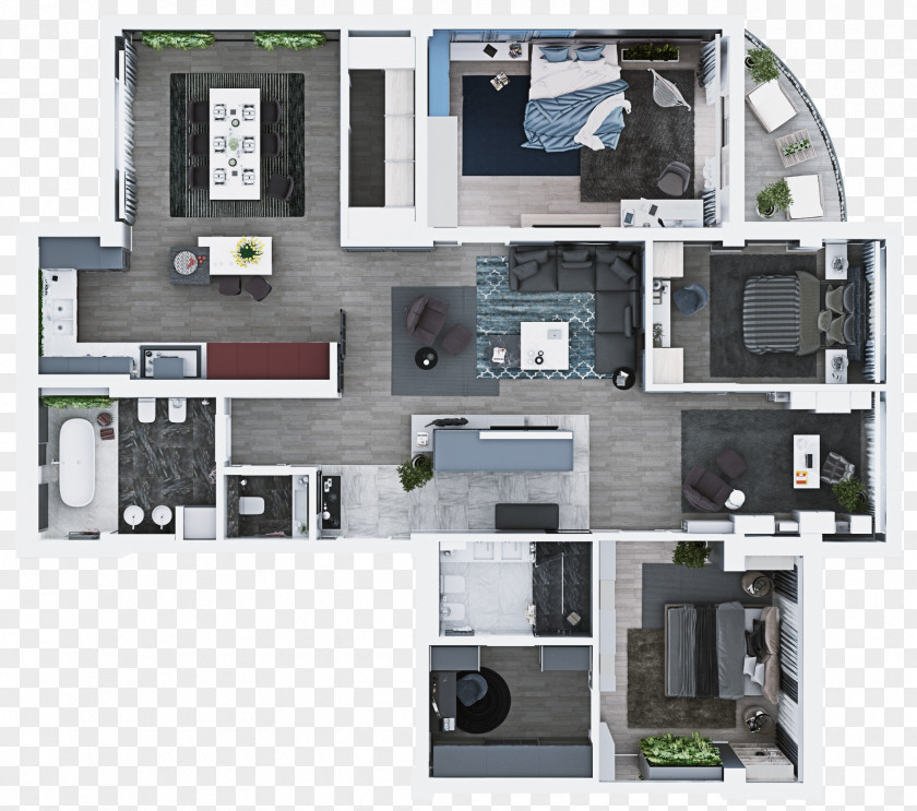 Apartment House Plan Floor PNG