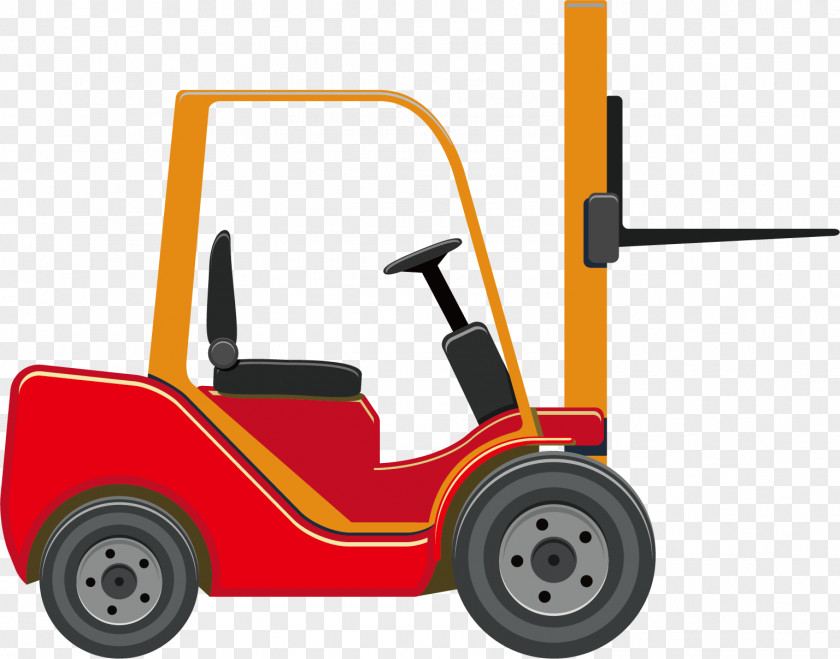 Cartoon Truck Vector Material Forklift Drawing Vecteur PNG