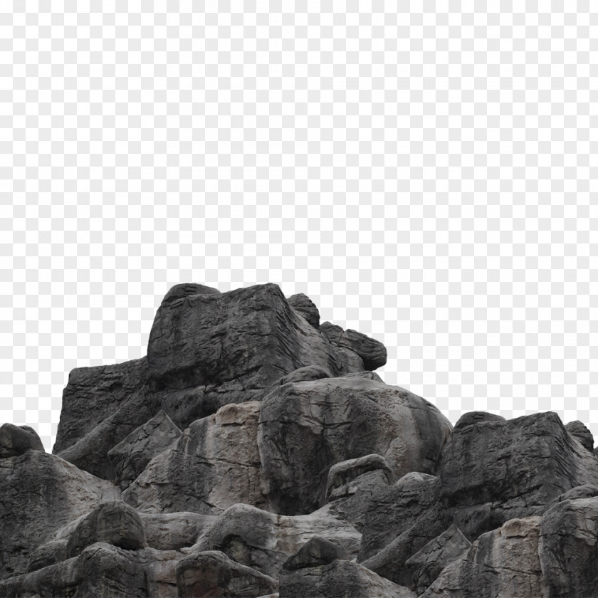 Stone Rock Black And White PNG