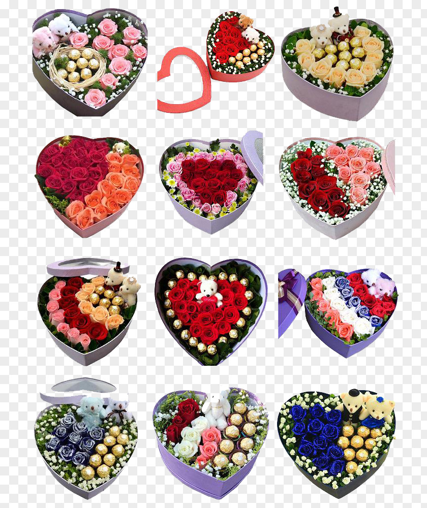 Heart Flowers Gift Packages Packaging And Labeling Designer PNG