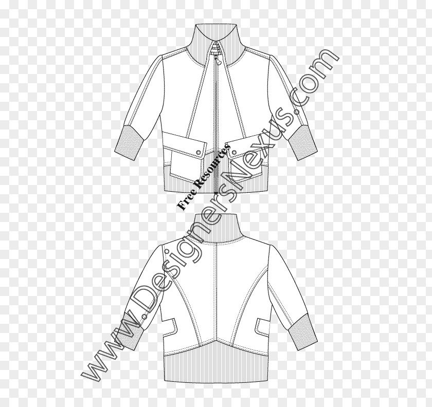 Long Sleeves Sketch Fashion Illustration Croquis Drawing PNG
