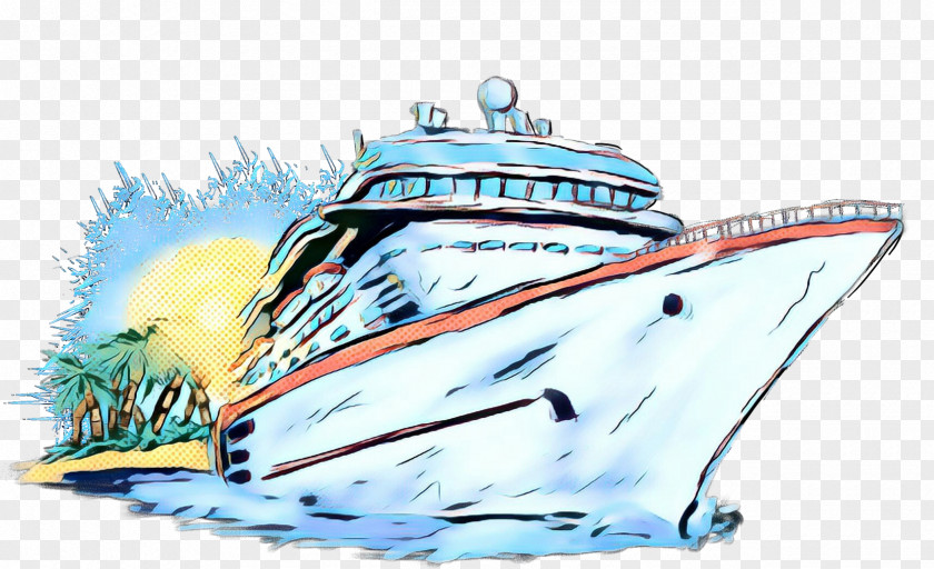 Boating Luxury Yacht Retro Background PNG