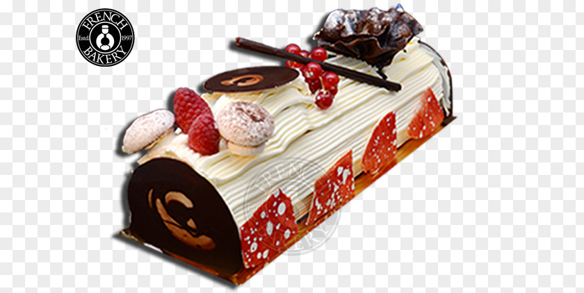 Vanilla Cake Yule Log Petit Four Chocolate Praline Torte PNG