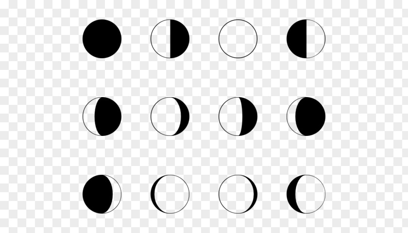Moon Phase Circle Point White PNG