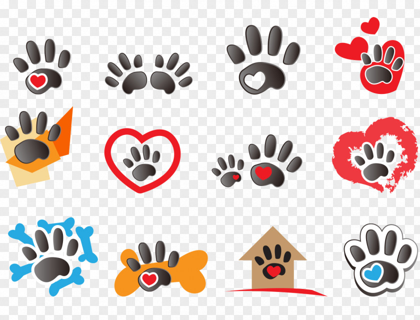 Pet Footprints Logo Dog Cat Bear PNG