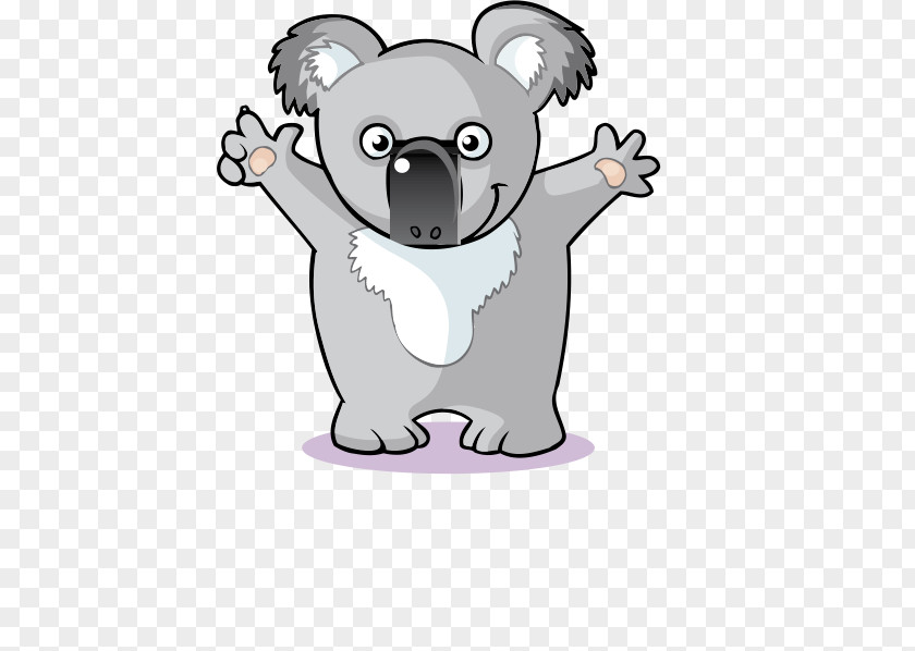 Cartoon Koala Hug Laugh Illustration PNG