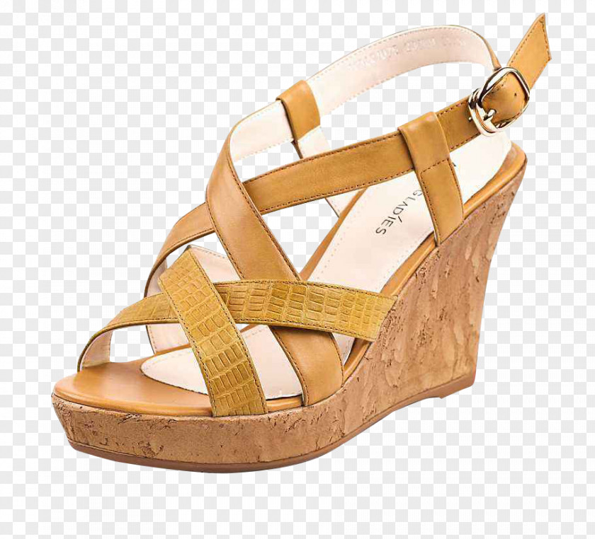 Khaki Cross Wedge Sandals Shoe Sandal Clothing PNG