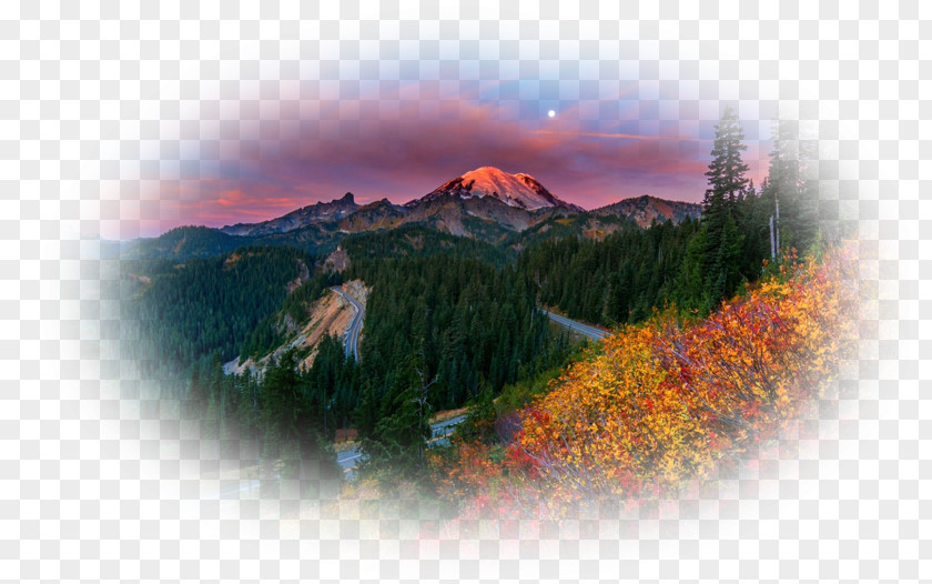 Mount Rainier Desktop Wallpaper Landscape Nature PNG