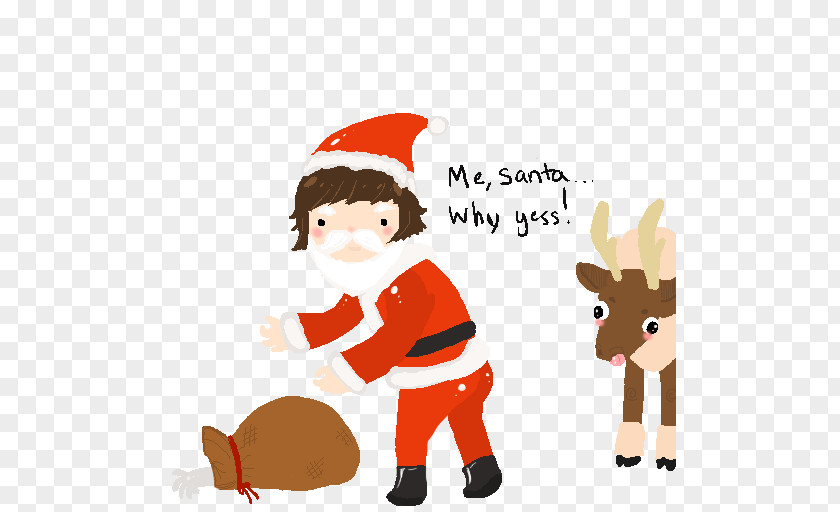 Reindeer Santa Claus Christmas Ornament Clip Art PNG