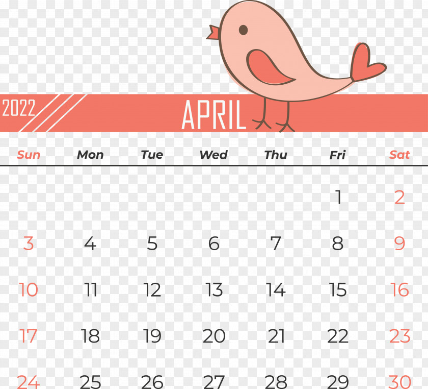Cartoon Calendar Line Red Beak PNG