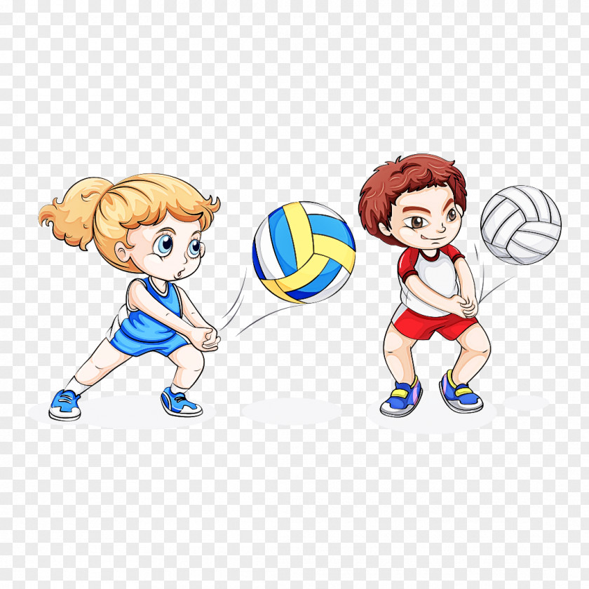 Cartoon Playing Sports Gesture Ball PNG