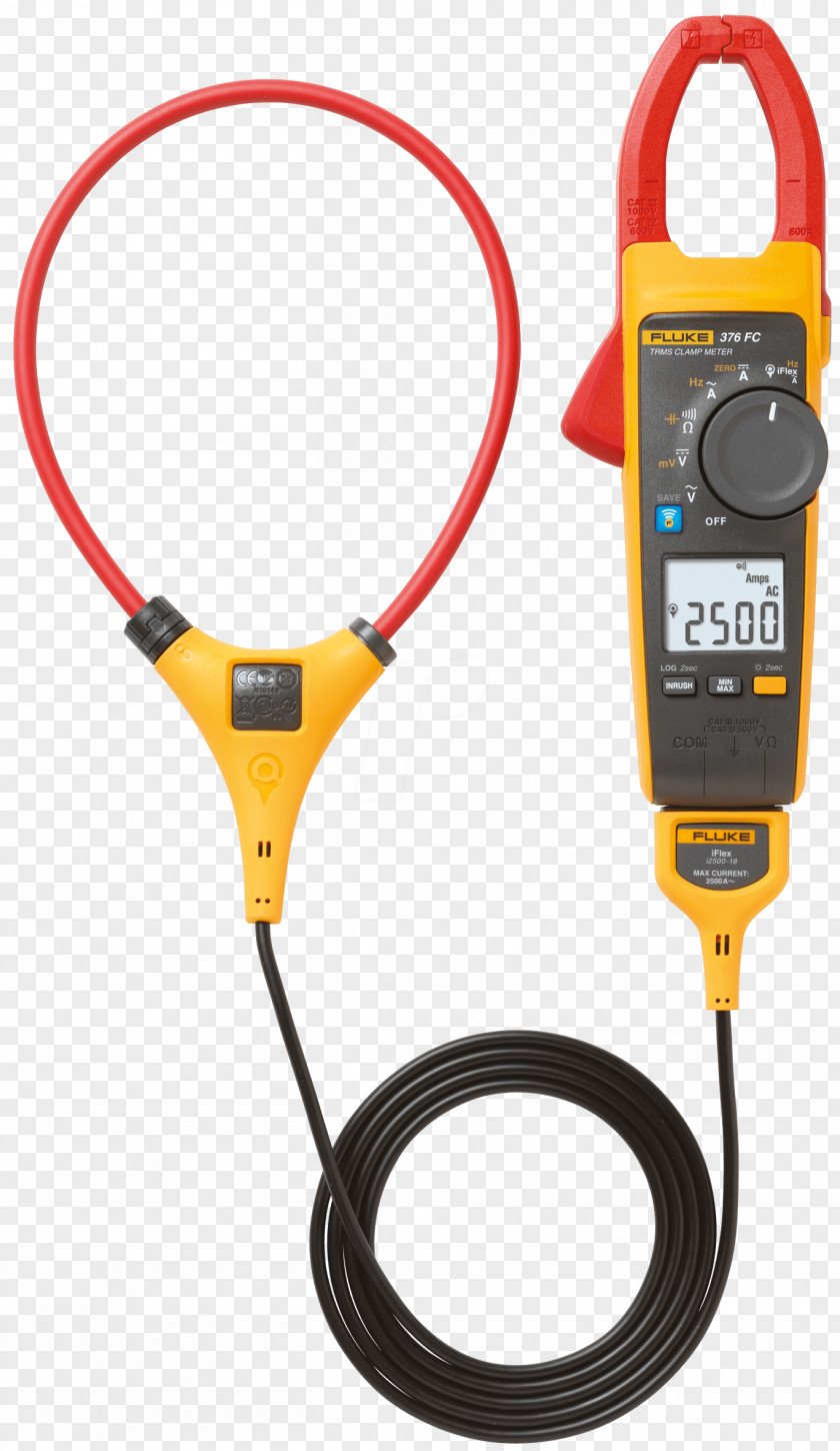 Saz Clamping Instrument Fluke 376 FC TRMS AC/DC Clamp Meter FLUKE-376 Current True RMS Converter Corporation Alternating PNG