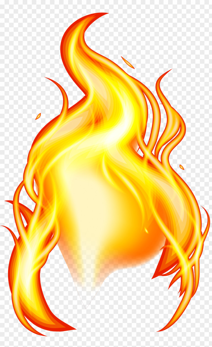 Yellow Flame Effect Element PNG